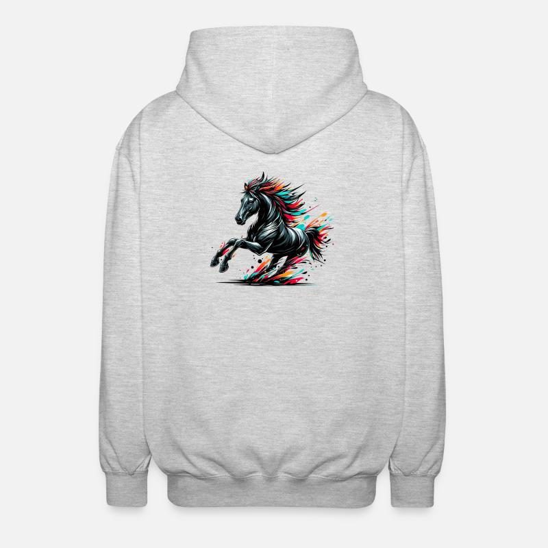 Cheval - Veste à capuche unisexe - gris clair chiné