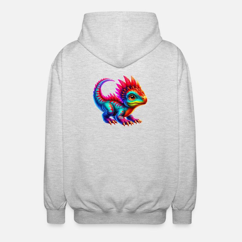 Dinosaurier - Unisex Kapuzenjacke - Hellgrau meliert