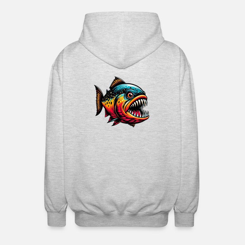 Piranha - Unisex Kapuzenjacke - Hellgrau meliert