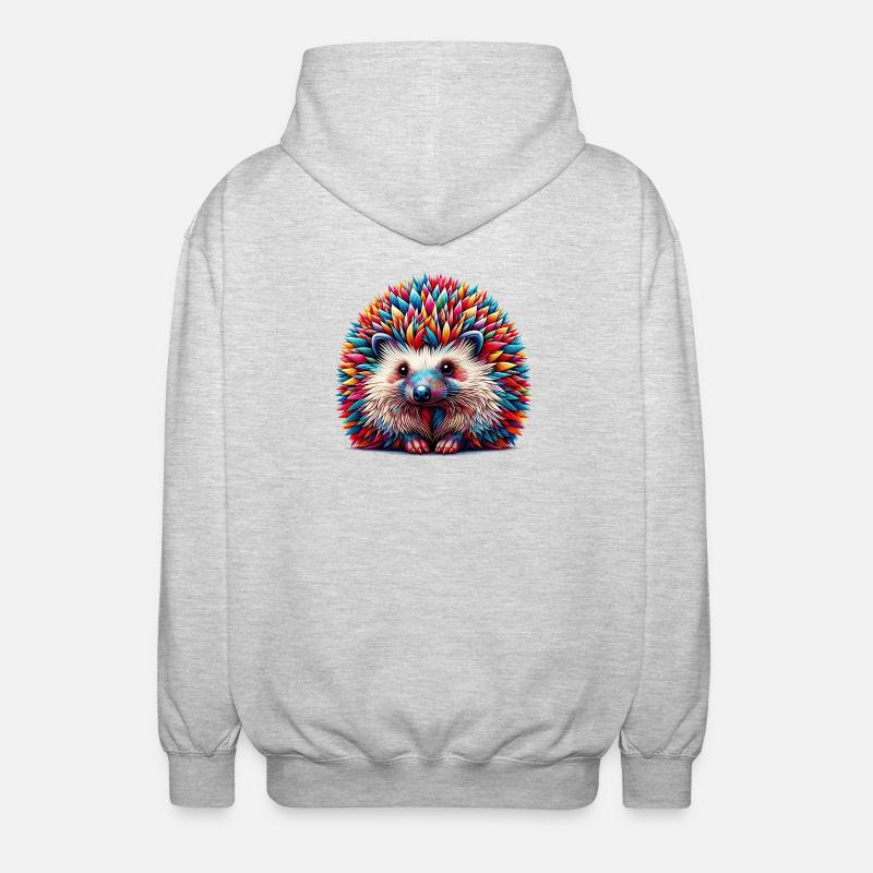 Igel - Unisex Kapuzenjacke - Hellgrau meliert