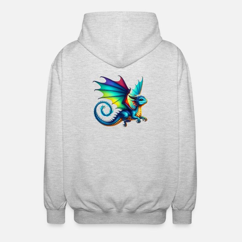 Drache - Unisex Kapuzenjacke - Hellgrau meliert