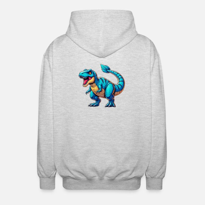 Dinosaurier - Unisex Kapuzenjacke - Hellgrau meliert