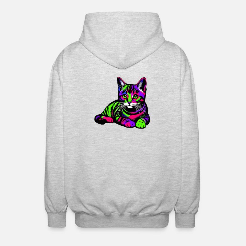 Chat - Veste à capuche unisexe - gris clair chiné