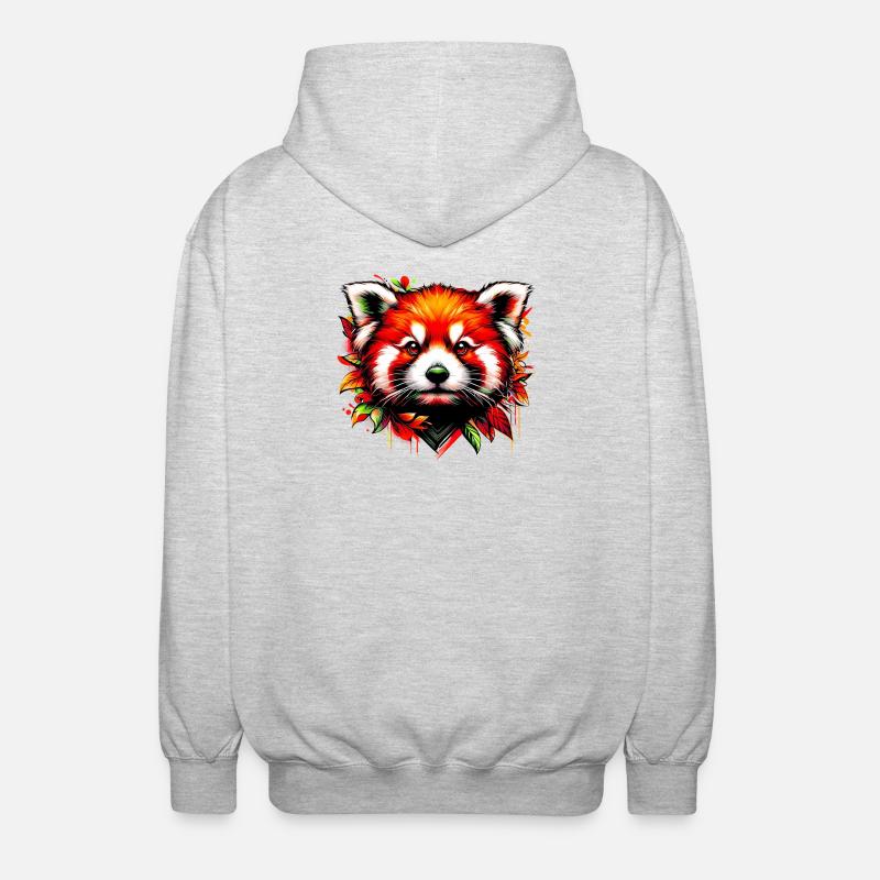 Kleiner Panda - Unisex Kapuzenjacke - Hellgrau meliert