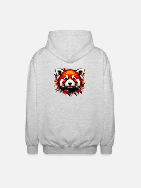 Petit panda - Veste à capuche unisexe - gris clair chiné