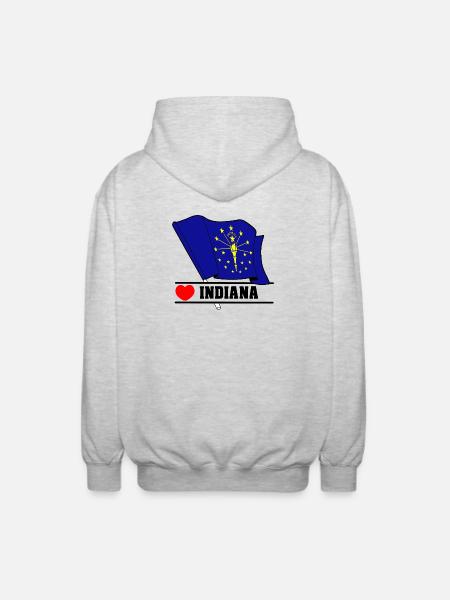 Flag Indiana heart INDIANA - Unisex Hooded Jacket - light heather grey