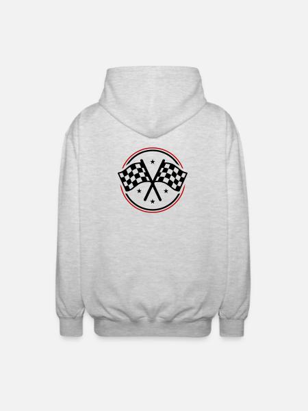 Racing race flag checkered flag - Unisex Hooded Jacket - light heather grey