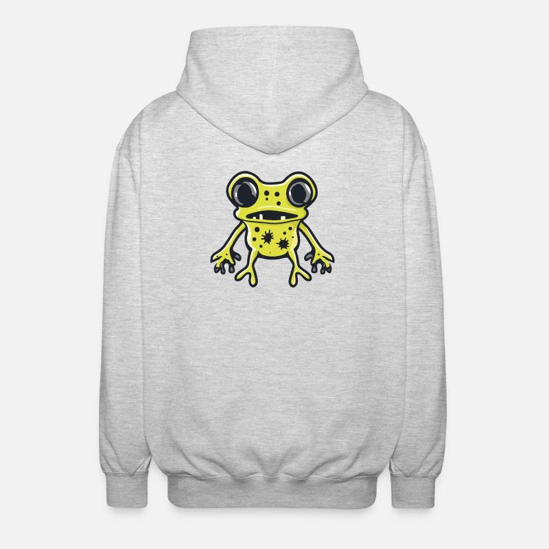 Frosch Halloween Comic Lustig - Unisex Kapuzenjacke - Hellgrau meliert