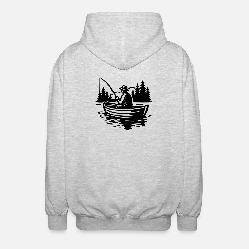 Pêche - Veste à capuche unisexe - gris clair chiné