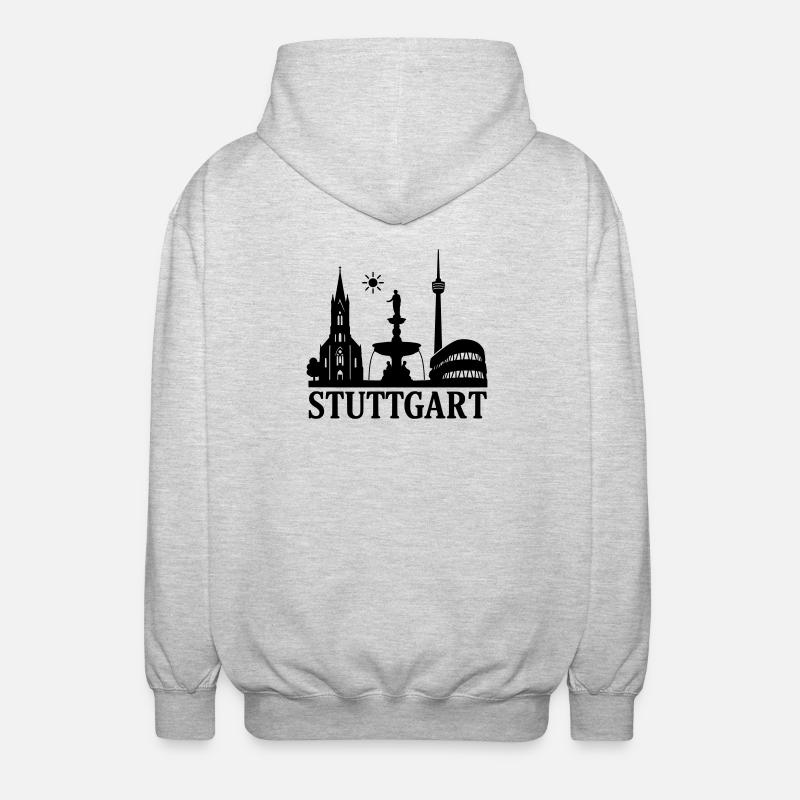 Stuttgart Silhouette Landmark - Veste à capuche unisexe - gris clair chiné