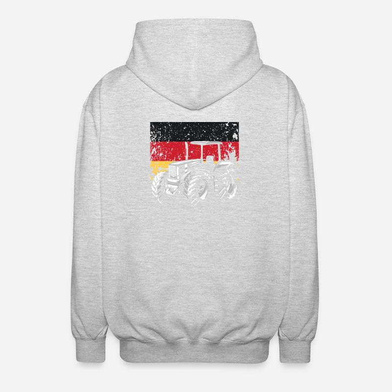 Traktorfahrer Deutschland Traktor Bauernhof - Unisex Kapuzenjacke - Hellgrau meliert