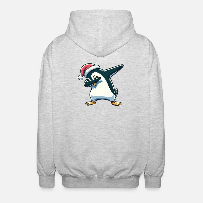Tapons de Noël Penguin Dab Noël - Veste à capuche unisexe - gris clair chiné