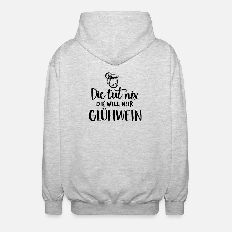 Glühwein Spruch Humor - Unisex Kapuzenjacke - Hellgrau meliert