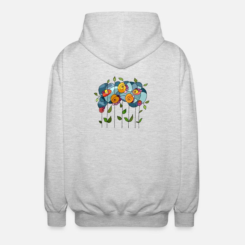 Fleur - Veste à capuche unisexe - gris clair chiné