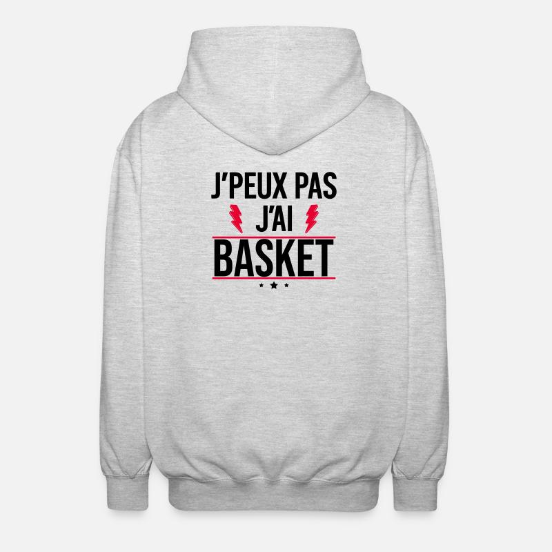 J’peux pas j’ai basket Humour Basket - Veste à capuche unisexe - gris clair chiné
