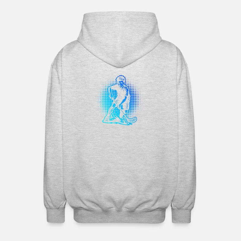 Einfach Floorball zeitloses Design - Unisex Kapuzenjacke - Hellgrau meliert