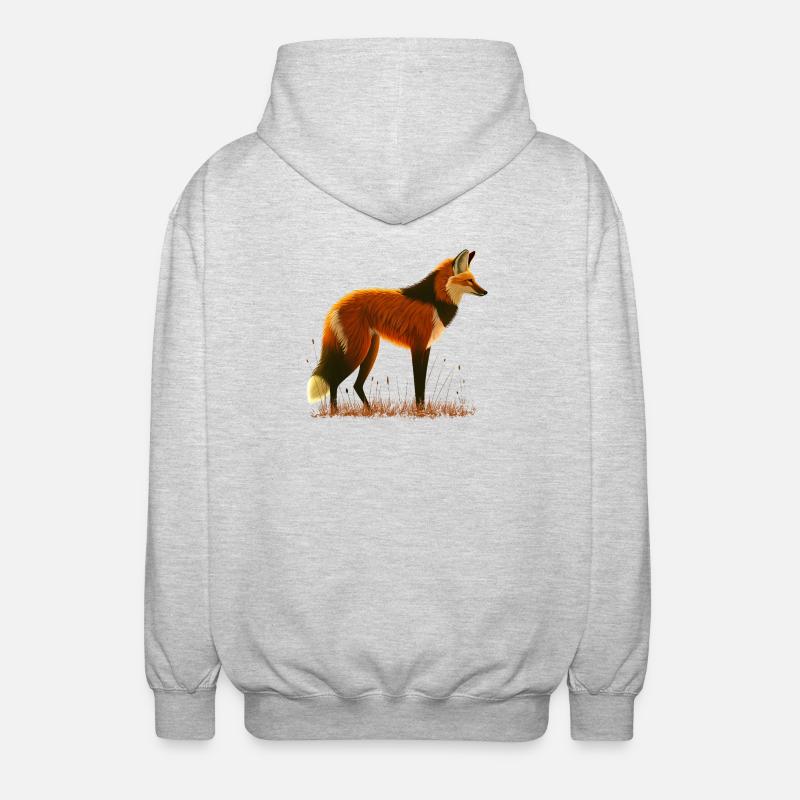 Mähnenwolf - Unisex Kapuzenjacke - Hellgrau meliert