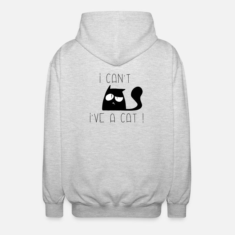I can't, I've cat huum ! - Veste à capuche unisexe - gris clair chiné