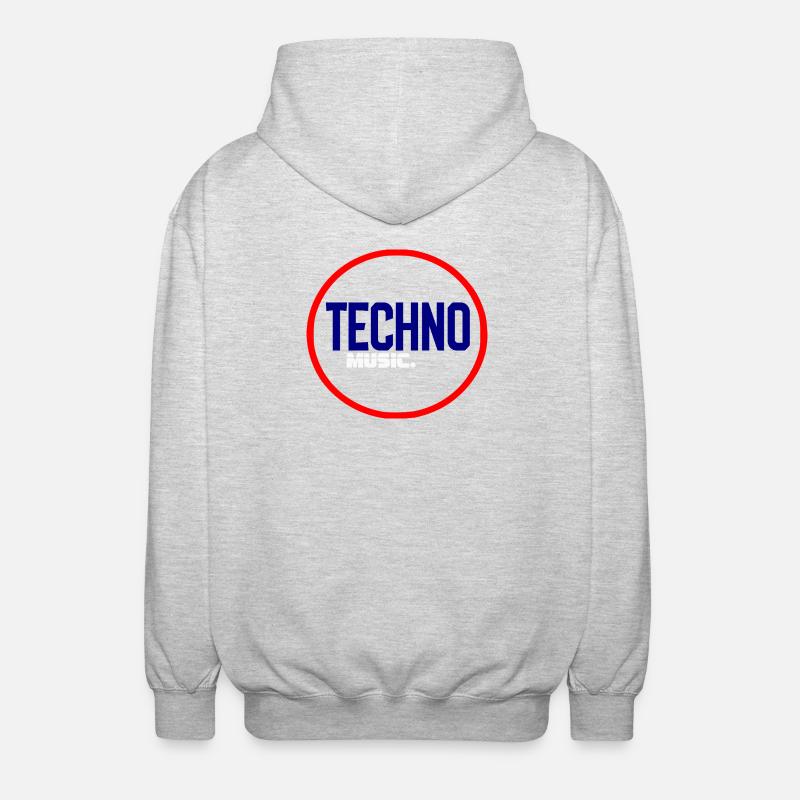 Techno Pulse Circle Logo - Unisex Kapuzenjacke - Hellgrau meliert