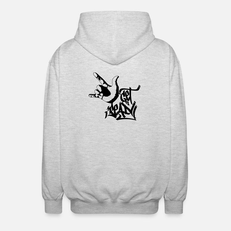 Mach dich bereit - Unisex Kapuzenjacke - Hellgrau meliert