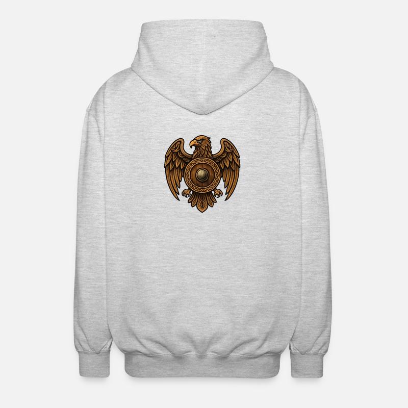 Bouclier rond de l’aigle doré - Veste à capuche unisexe - gris clair chiné