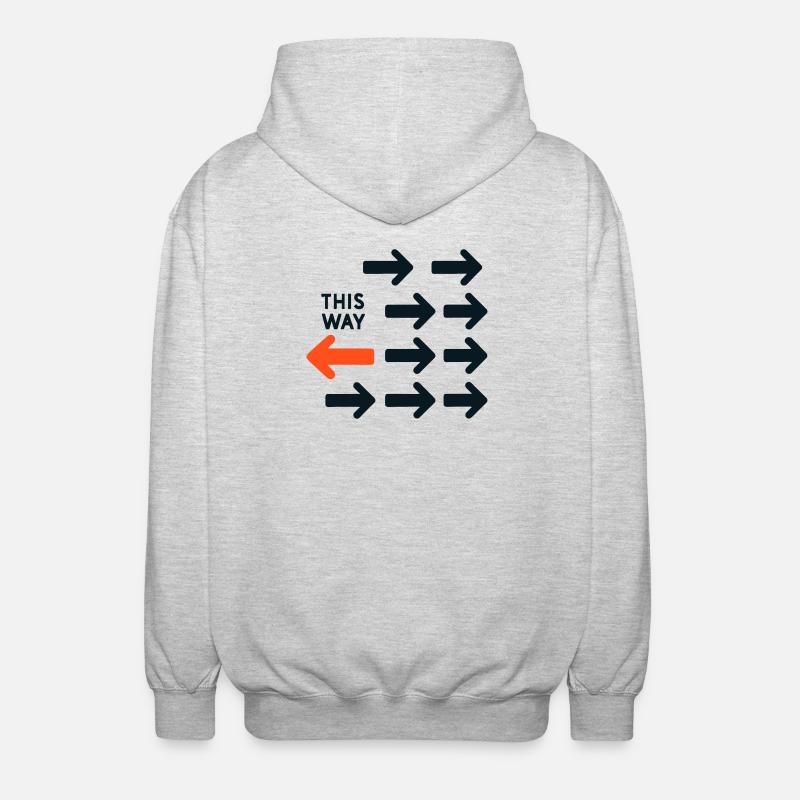 Inverted Arrow Against Current Design This Way Tot - Unisex Hooded Jacket - light heather grey