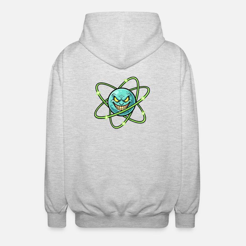 Grim Moon with Atomic Ring - Unisex Hooded Jacket - light heather grey