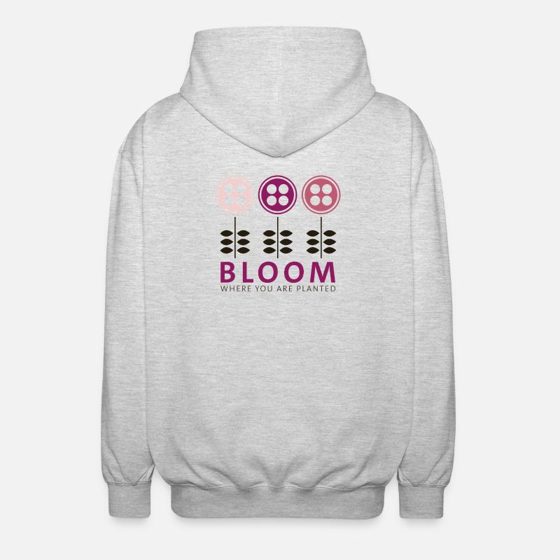 Bloom - Unisex Kapuzenjacke - Hellgrau meliert