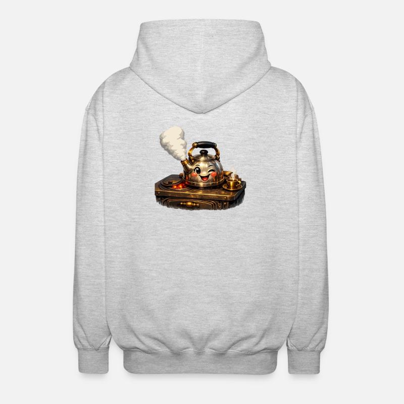 Kettle on stove - Unisex Hooded Jacket - light heather grey
