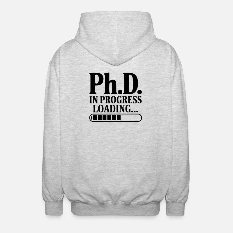 Ph.D. In Progress Loading... - Unisex Hooded Jacket - light heather grey