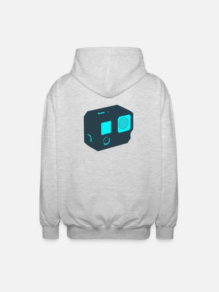 Icône drone Action Camera - Veste à capuche unisexe - gris clair chiné