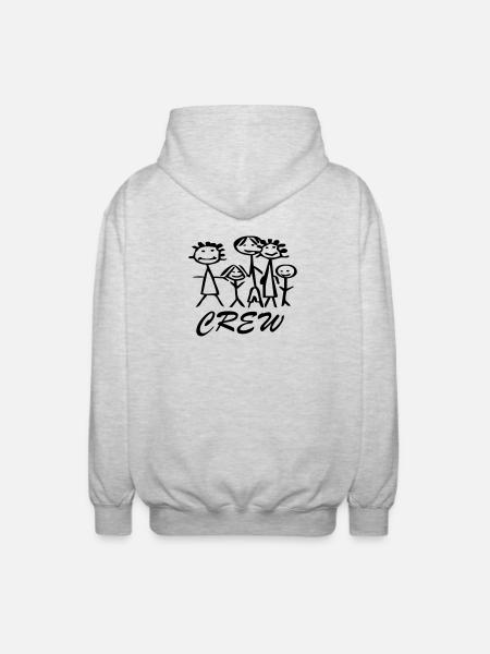 Famille équipe Crew - Veste à capuche unisexe - gris clair chiné