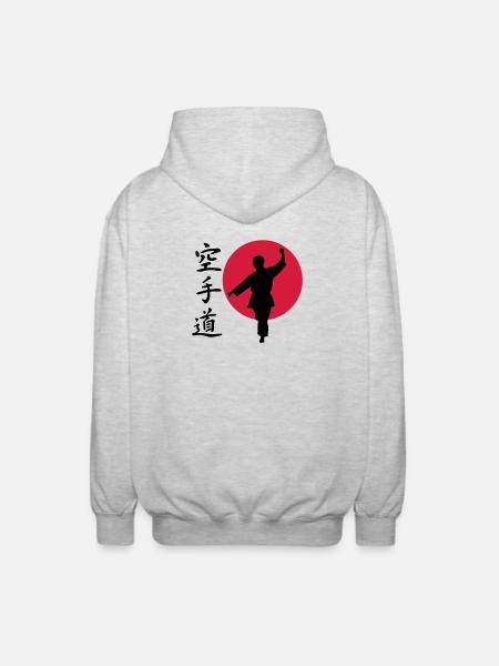 Karate Gangaku - Unisex Kapuzenjacke - Hellgrau meliert