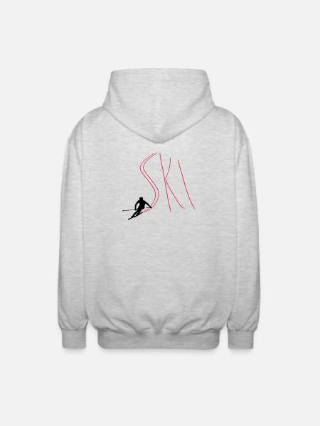 Ski - Veste à capuche unisexe - gris clair chiné