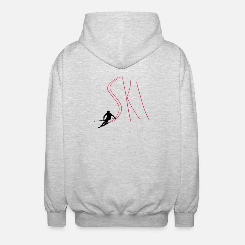 Ski - Veste à capuche unisexe - gris clair chiné