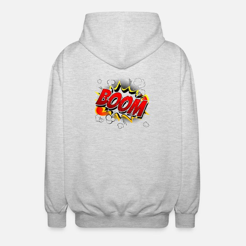 Boom Comic Graphic - Unisex Hooded Jacket - light heather grey