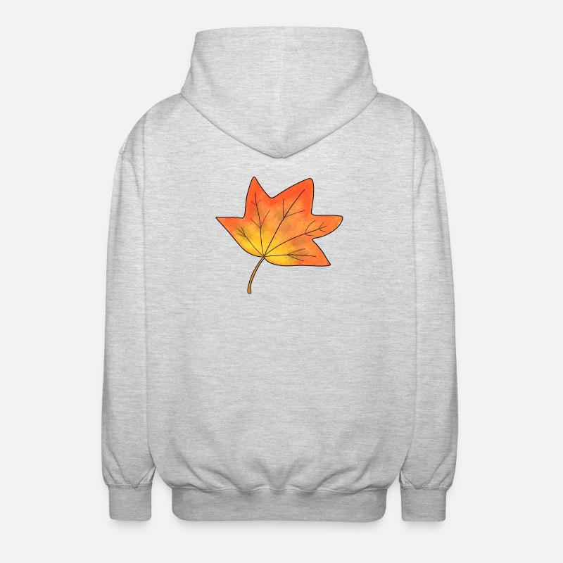 Herbst Blatt Ahornblatt - Unisex Kapuzenjacke - Hellgrau meliert