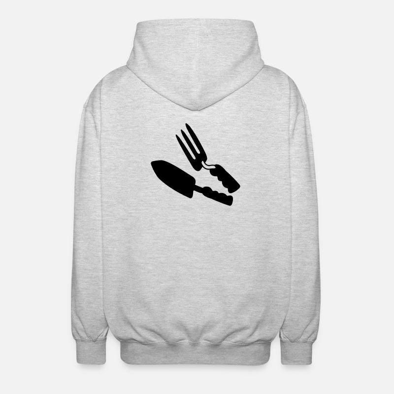 Outils de jardin shepje et râteau - Veste à capuche unisexe - gris clair chiné