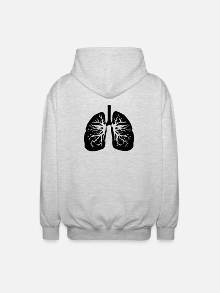 Respiratory therapist lungs - Unisex Hooded Jacket - light heather grey