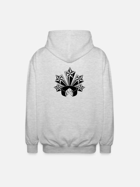 Cheese radiating stars - Unisex Hooded Jacket - light heather grey
