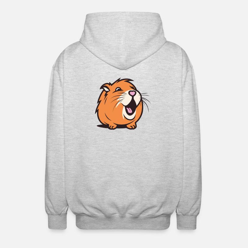 Capybara joyeux / Cobaye / Hamster – Cœur - Veste à capuche unisexe - gris clair chiné