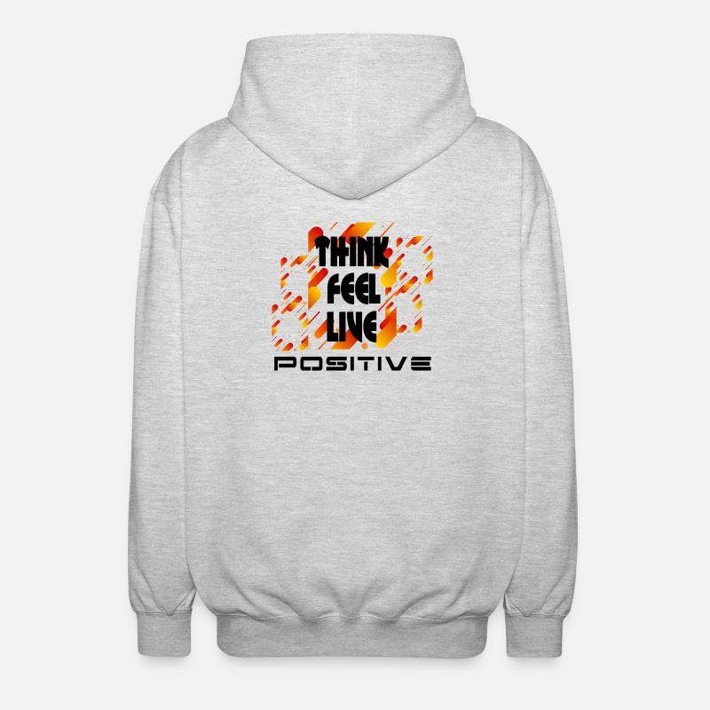 Denke, fühle dich positiv v4 - Unisex Kapuzenjacke - Hellgrau meliert