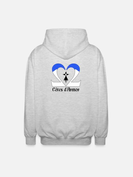 Côtes d'Armor - Unisex Hooded Jacket - light heather grey