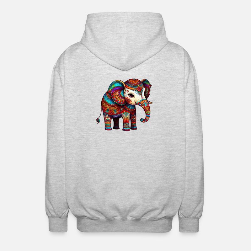 Éléphant - Veste à capuche unisexe - gris clair chiné