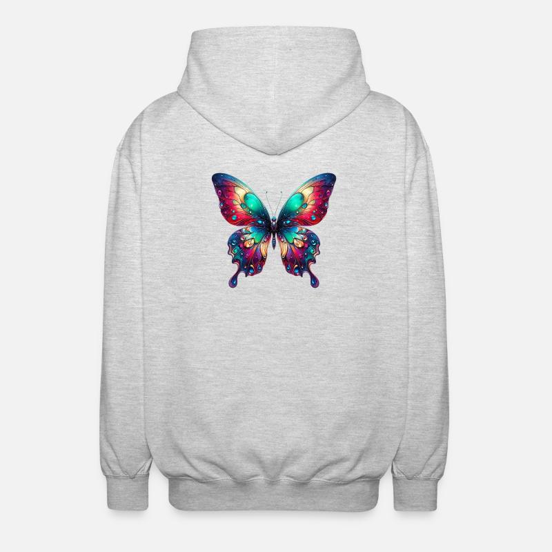 Papillon - Veste à capuche unisexe - gris clair chiné