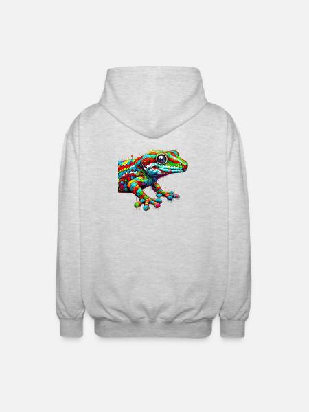 Gecko - Unisex Hooded Jacket - light heather grey