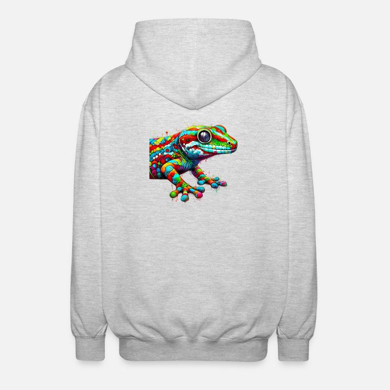 Gecko - Unisex Kapuzenjacke - Hellgrau meliert