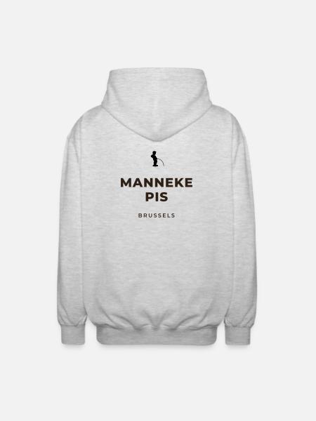 Manneken Piss Brussels - Unisex Hooded Jacket - light heather grey