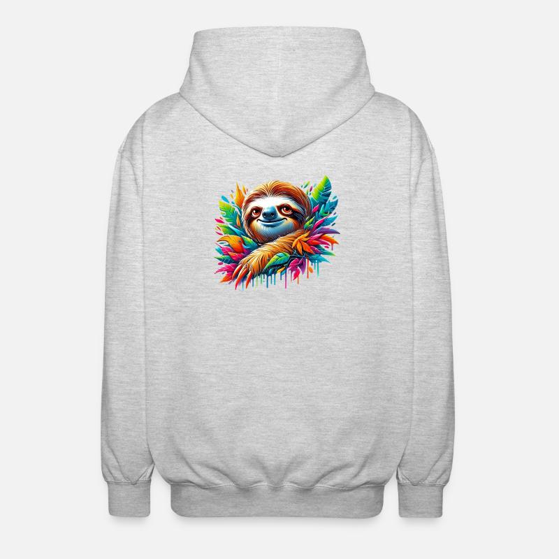 Faultier - Unisex Kapuzenjacke - Hellgrau meliert
