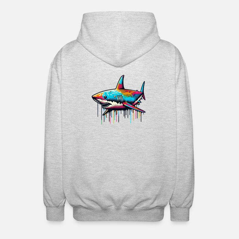 Requin - Veste à capuche unisexe - gris clair chiné